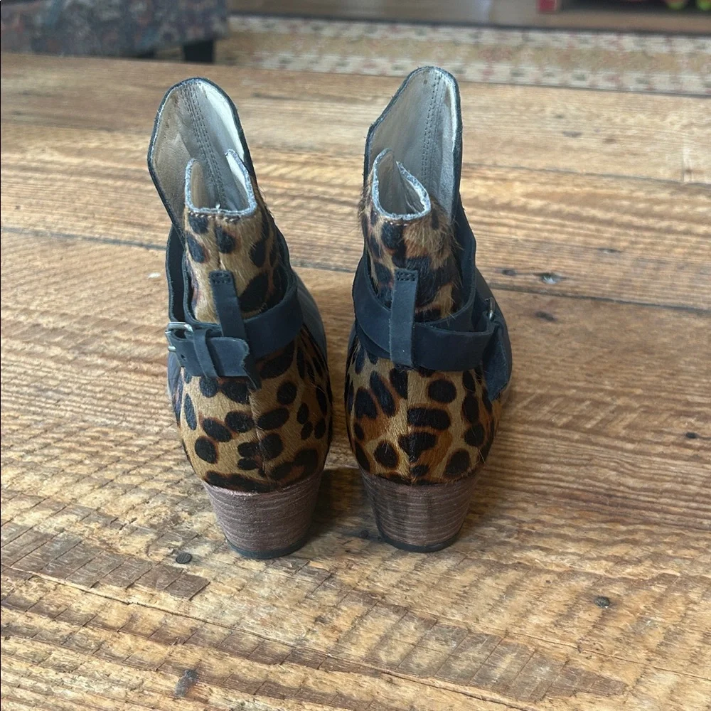 Boden Black and leopard ankle boot